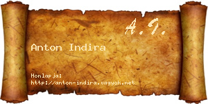 Anton Indira névjegykártya